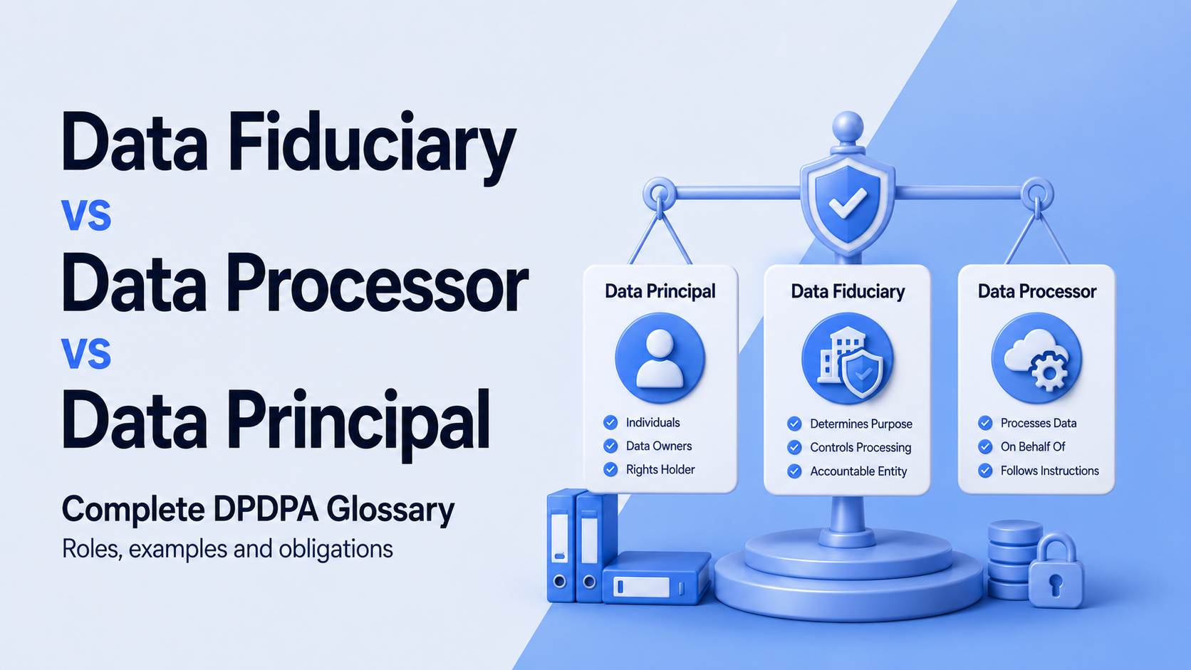 Data Fiduciary vs Data Processor vs Data Principal: Complete DPDPA Glossary
